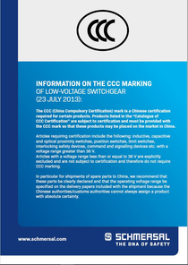 Customer information about CCC-Approval